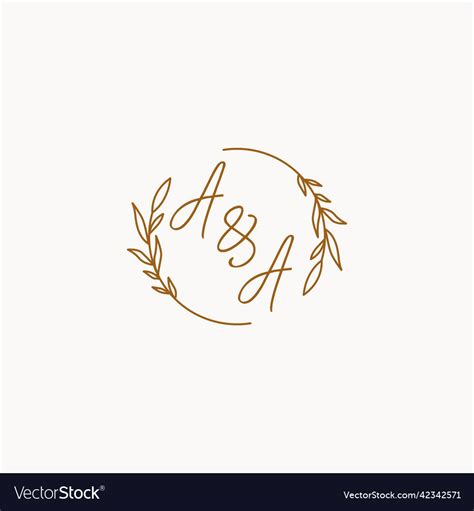 Aa wedding initials logo design Royalty Free Vector Image