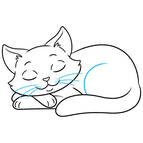 How to Draw a Simple Sleeping Cat - Really Easy Drawing Tutorial