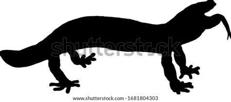 Silhouette Angry Aroused Gila Monster Lizard Stock Vector (Royalty Free ...