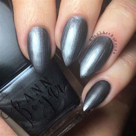 GUNMETAL Grey Nail Polish Shimmer Nail Lacquer Organic