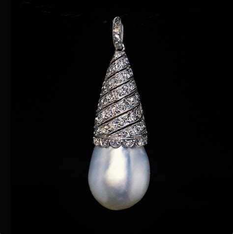 Art Deco Vintage Pearl Diamond Platinum Pendant Ref: 428796 - Antique ...