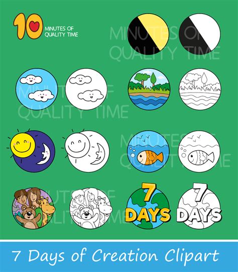 7 Days of Creation Clipart – 10 Minutes of Quality Time