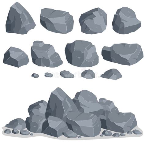 Rock stone set stock vector. Illustration of cobble, cartoon - 85734157