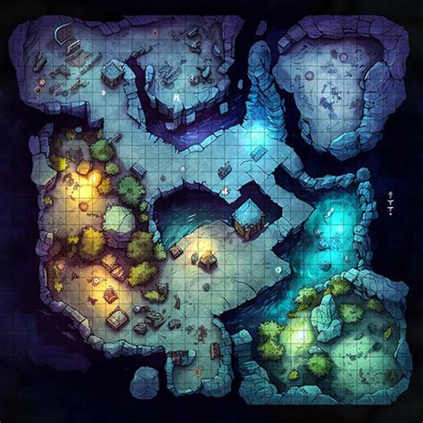 Underdark Cavern Battle Map, Dnd Battle Map, D&D, Battlemap, Dungeons ...