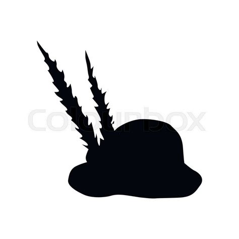 Hat black silhouette isolated on white ... | Stock vector | Colourbox