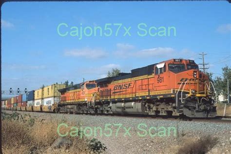 Original slide- BNSF C44-9W #981 H3 Repaint & Train At Esperanza,CA. 10 ...