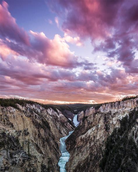 Sunset, Grand Canyon of Yellowstone, Yellowstone National Park, Wyoming ...