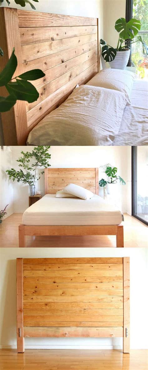 Easy Wood DIY Headboard & Bedframe - A Piece Of Rainbow