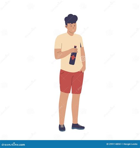 Vector Character of Man Drinking Beer Stock Vector - Illustration of ...