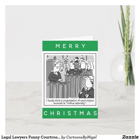 Legal Lawyers Funny Courtroom Cartoon Christmas Card | Zazzle | Funny ...