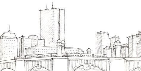 Boston Skyline Line Drawing at PaintingValley.com | Explore collection ...