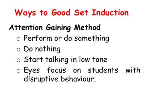 Microteaching set induction