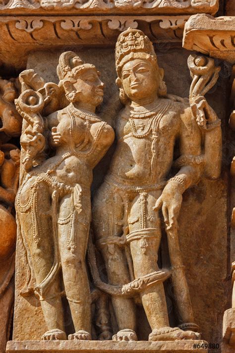 Famous sculptures of Khajuraho temples, India - stock photo 649880 ...