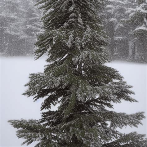 Cedar Tree with Snow in High Definition · Creative Fabrica