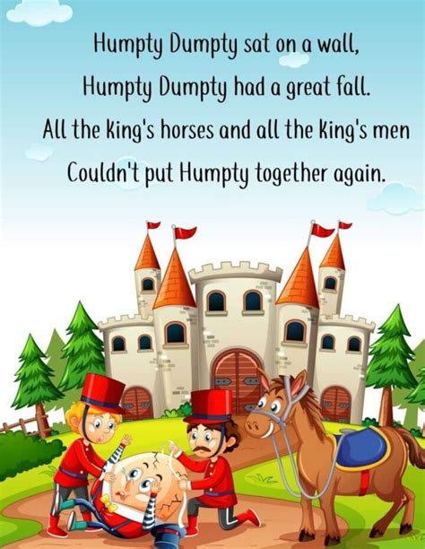 Humpty Dumpty Nursery Rhyme (Printabe, Video, and Lyrics)