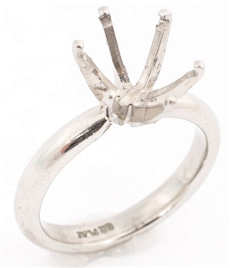 Lot Detail - PLATINUM SIX PRONG SOLITAIRE RING SETTING