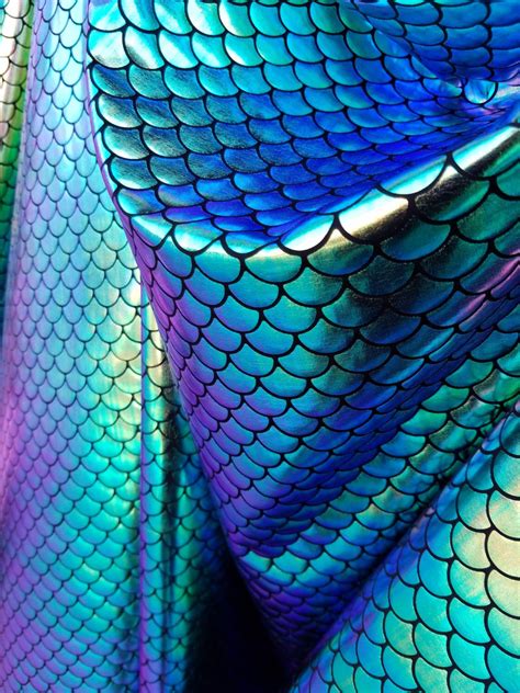 Mermaid Scale Fabric Iridescent Color Gold/green/blue/purple on Spandex ...