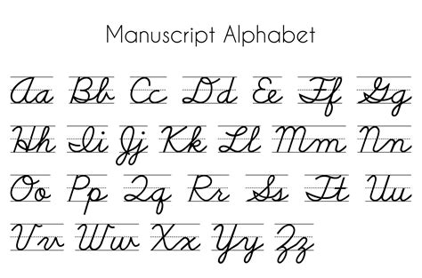 Printable Manuscript Alphabet