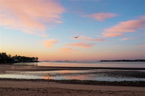 Dane Street Beach in Beverly MA Morning Light Red Clouds Photograph by ...