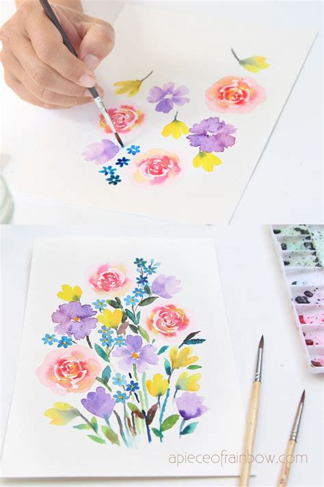 30 Minute Beautiful Watercolor Flower Painting Tutorial - A Piece Of ...