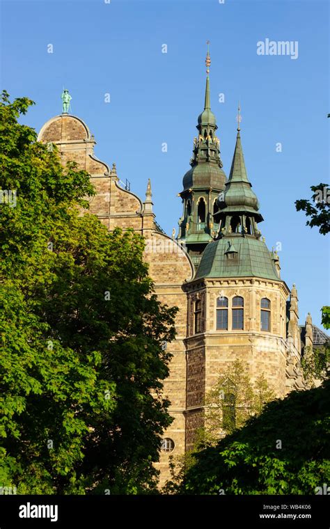 Closeup architecture shot of the facade view of the Nordic museum ...