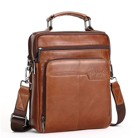 MEIGARDASS Genuine Leather Messenger Bag Men Shoulder Bag Travel ...