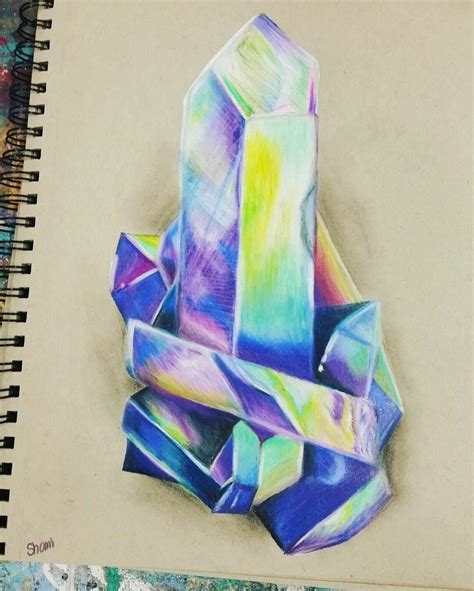 Colored Pencil Crystal | Crystal drawing, Gem drawing, Prismacolor drawing