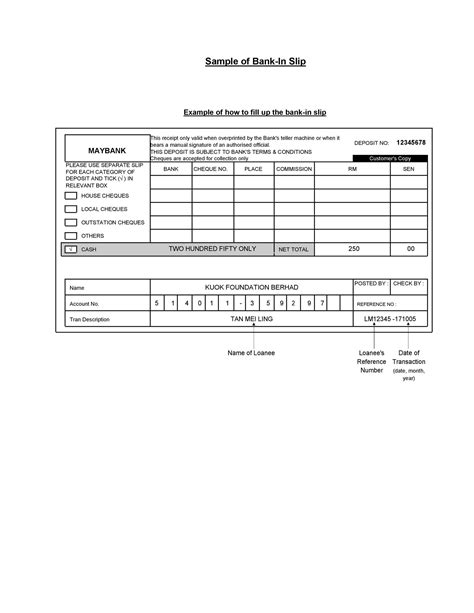 Suntrust Deposit Slip Template | HQ Printable Documents