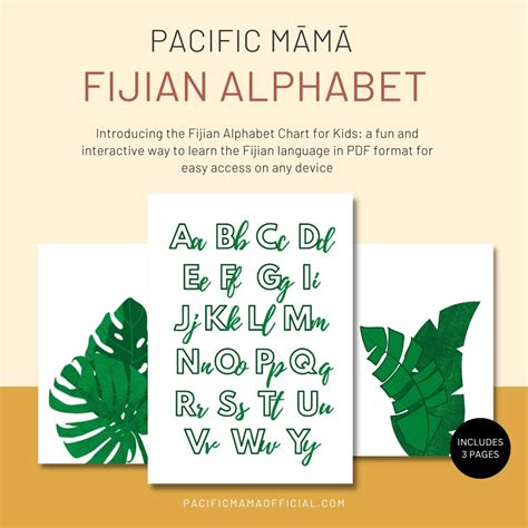 Fijian Alphabet Poster Digital Print: Bring the Beauty of Polynesian ...