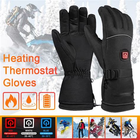 Motorcycle Gloves Waterproof Heated Moto Touch Screen Battery Powered ...