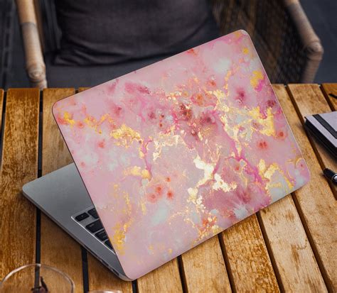 Rose Gold Marble Laptop Skin Custom Name Pink Oil Vinyl Decal | Etsy UK