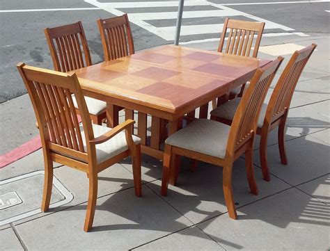 UHURU FURNITURE & COLLECTIBLES: SOLD #13552 Modern Mission Style Dining ...