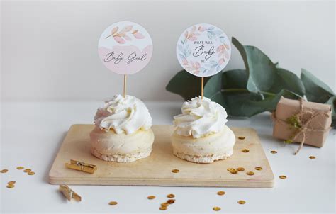 Gender Reveal Cupcake Toppers Instant Download Bohemian - Etsy