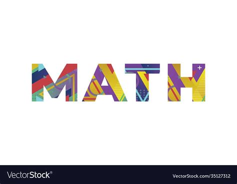 Math concept retro colorful word art vector image on VectorStock in ...