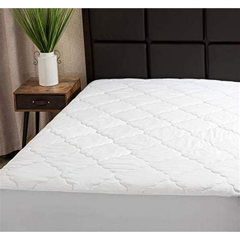 micropuff mattress pad twin extra long white microfiber quilted fitted ...