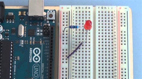 Arduino Uno Tutorial Basic circuit breadboarding - YouTube