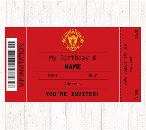 Manchester United Invitation - Manchester United Digital Birthday Party ...