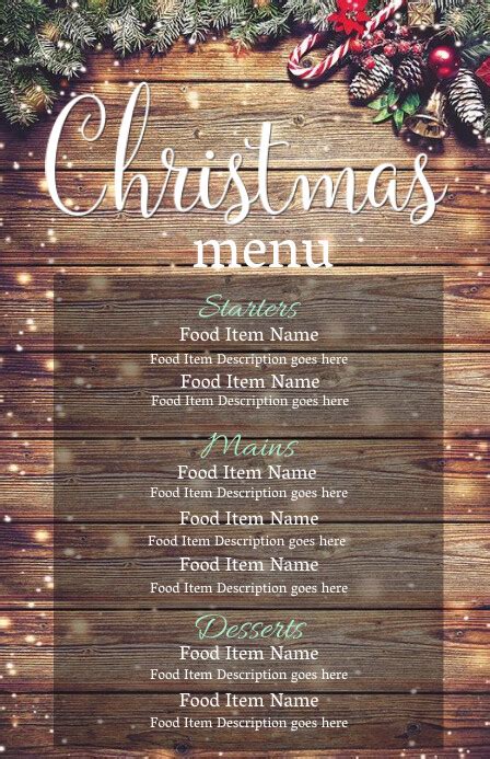 Christmas Eve Dinner Menu Template | PosterMyWall