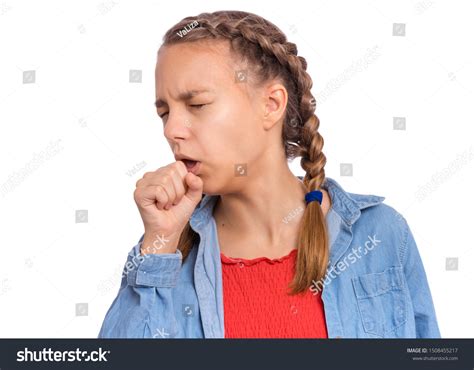 Portrait Teen Girl Coughing Isolated On Stock Photo 1508455217 ...