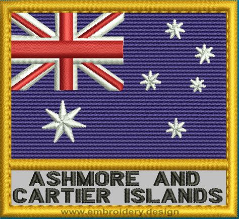 Design embroidery Flag of Ashmore and Cartier Islands with Text Caption ...