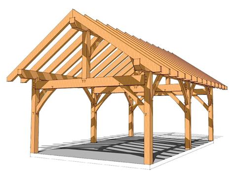 16×24 King Post Plan - Timber Frame HQ | Pavilion plans, Timber frame ...