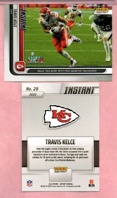 TRAVIS KELCE 2023 Panini Instant Super Bowl Champions Set Chiefs #29 ...