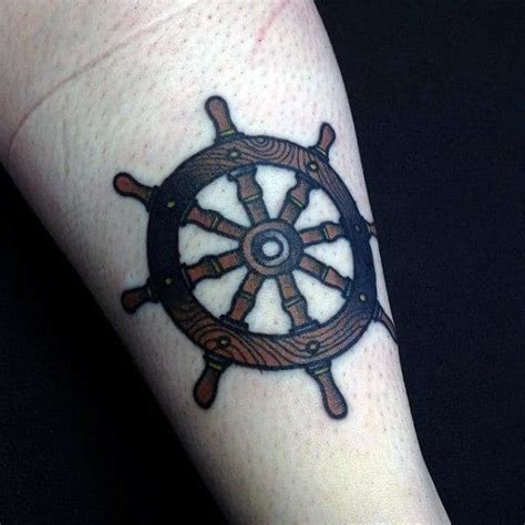 70 Nautical Ship Wheel Tattoo Designs for Men