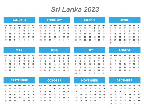 2023 Calendar With Holidays Printable Sri Lanka - IMAGESEE