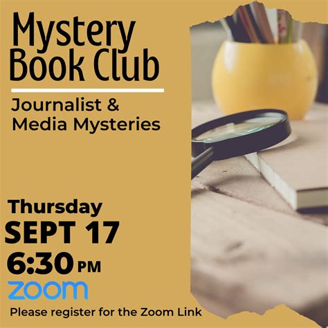 Virtual Mystery Book Club, Leon County Public Library at Online/Virtual ...