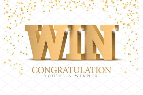 Win. Congratulations on winning | Illustrator Graphics ~ Creative Market