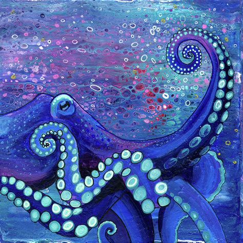 Blue Octopus Painting by Melissa Hood