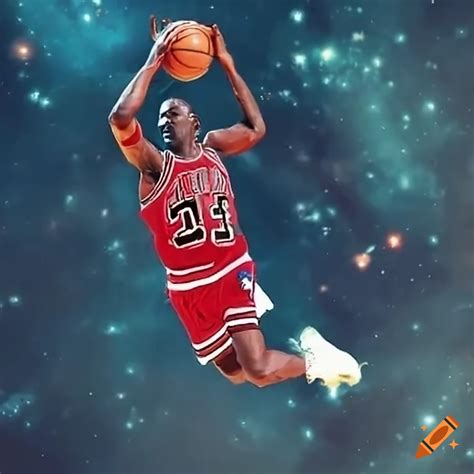 Michael jordan dunking on space on Craiyon