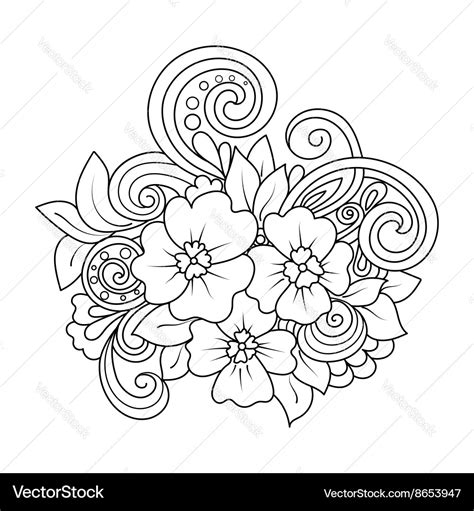 Doodle art flowers Royalty Free Vector Image - VectorStock