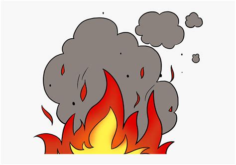 How To Draw Flames And Smoke - Fire And Smoke Cartoon, HD Png Download ...